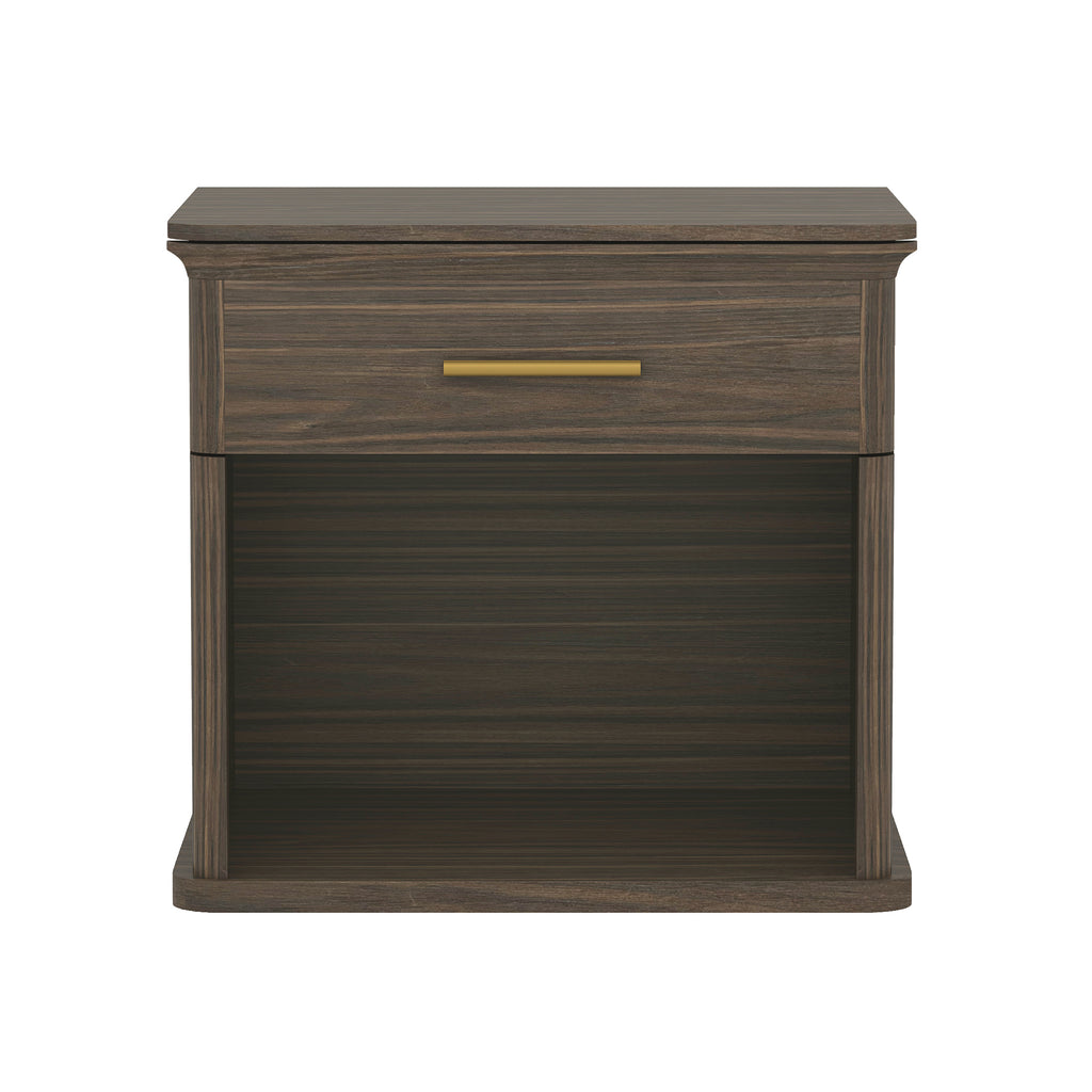 Manhattan Comfort Clifford Traditional Nightstand in Walnut (1-Drawer)