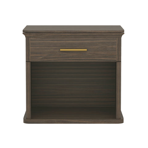 Manhattan Comfort Clifford Traditional Nightstand in Walnut (1-Drawer)