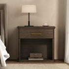 Manhattan Comfort Clifford Traditional Nightstand in Walnut (1-Drawer)