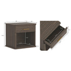 Manhattan Comfort Clifford Traditional Nightstand in Walnut (1-Drawer)