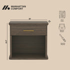 Manhattan Comfort Clifford Traditional Nightstand in Walnut (1-Drawer)