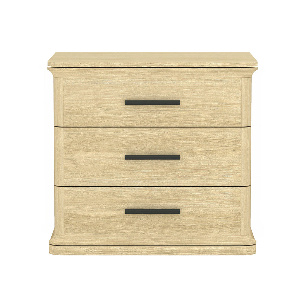 Manhattan Comfort Clifford Traditional Nightstand in Natural Oak (3-Drawer)