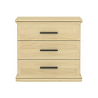 Manhattan Comfort Clifford Traditional Nightstand in Natural Oak (3-Drawer)