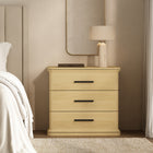 Manhattan Comfort Clifford Traditional Nightstand in Natural Oak (3-Drawer)