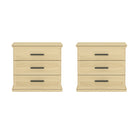 Manhattan Comfort Clifford Traditional Nightstand in Natural Oak (3-Drawer)