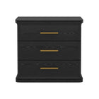 Manhattan Comfort Clifford Traditional Nightstand in Black (3-Drawer)