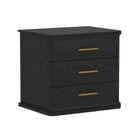 Manhattan Comfort Clifford Traditional Nightstand in Black (3-Drawer)