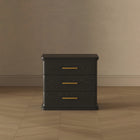 Manhattan Comfort Clifford Traditional Nightstand in Black (3-Drawer)