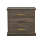 Manhattan Comfort Clifford Traditional Nightstand in Walnut (3-Drawer)