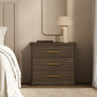 Manhattan Comfort Clifford Traditional Nightstand in Walnut (3-Drawer)