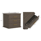 Manhattan Comfort Clifford Traditional Nightstand in Walnut (3-Drawer)
