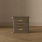 Manhattan Comfort Clifford Traditional Nightstand in Walnut (3-Drawer)