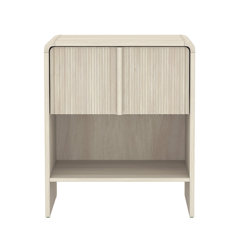 Manhattan Comfort Novara Contemporary 22" Nightstand in Whitewashed Oak (1-Drawer)