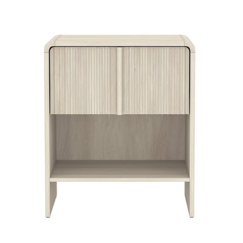Manhattan Comfort Novara Contemporary 22" Nightstand in Whitewashed Oak (1-Drawer)