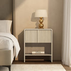 Manhattan Comfort Novara Contemporary 22" Nightstand in Whitewashed Oak (1-Drawer)
