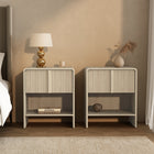 Manhattan Comfort Novara Contemporary 22" Nightstand in Whitewashed Oak (1-Drawer)