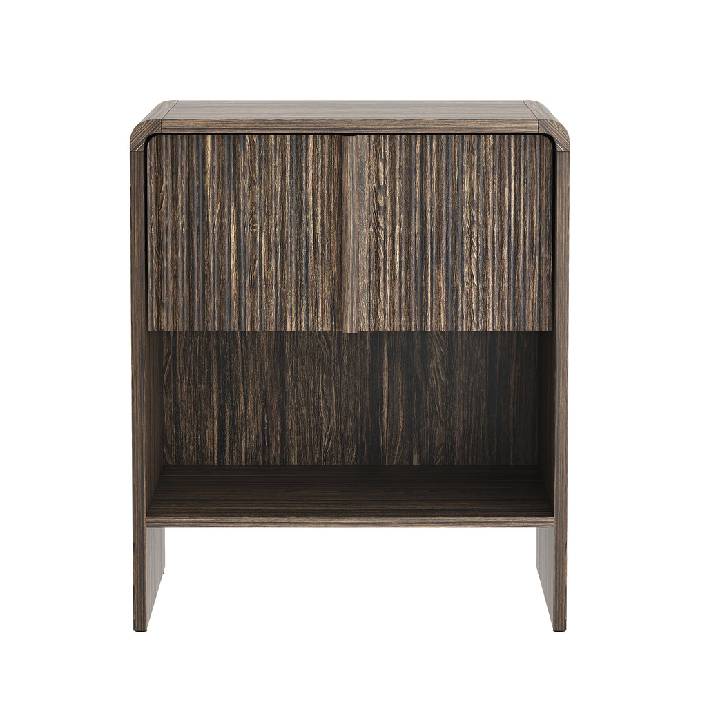 Manhattan Comfort Novara Contemporary 22" Nightstand in Jacobean Walnut (1-Drawer)