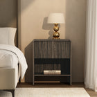 Manhattan Comfort Novara Contemporary 22" Nightstand in Jacobean Walnut (1-Drawer)