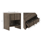 Manhattan Comfort Novara Contemporary 22" Nightstand in Jacobean Walnut (1-Drawer)