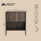 Manhattan Comfort Novara Contemporary 22" Nightstand in Jacobean Walnut (1-Drawer)