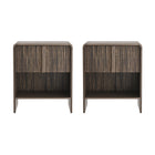 Manhattan Comfort Novara Contemporary 22" Nightstand in Jacobean Walnut (1-Drawer)