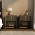 Manhattan Comfort Novara Contemporary 22" Nightstand in Jacobean Walnut (1-Drawer)