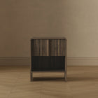 Manhattan Comfort Novara Contemporary 22" Nightstand in Jacobean Walnut (1-Drawer)