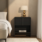 Manhattan Comfort Novara Contemporary 22" Nightstand in Black (1-Drawer)