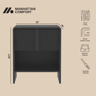 Manhattan Comfort Novara Contemporary 22" Nightstand in Black (1-Drawer)
