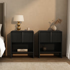 Manhattan Comfort Novara Contemporary 22" Nightstand in Black (1-Drawer)