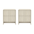 Manhattan Comfort Novara Contemporary 22" Nightstand in Whitewashed Oak (2-Drawer)