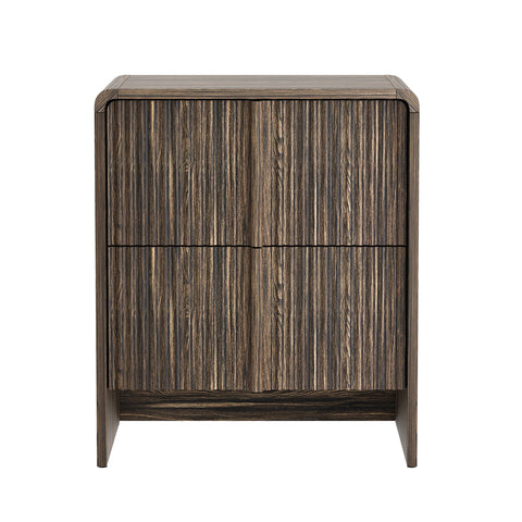 Manhattan Comfort Novara Contemporary 22" Nightstand in Jacobean Walnut (2-Drawer)