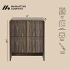 Manhattan Comfort Novara Contemporary 22" Nightstand in Jacobean Walnut (2-Drawer)