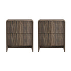 Manhattan Comfort Novara Contemporary 22" Nightstand in Jacobean Walnut (2-Drawer)