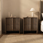 Manhattan Comfort Novara Contemporary 22" Nightstand in Jacobean Walnut (2-Drawer)