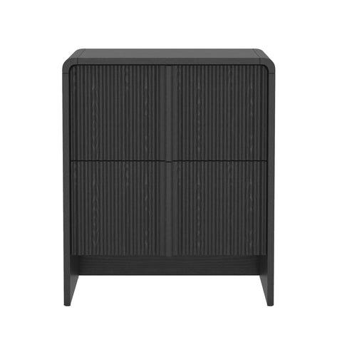 Manhattan Comfort Novara Contemporary 22" Nightstand in Black (2-Drawer)