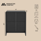 Manhattan Comfort Novara Contemporary 22" Nightstand in Black (2-Drawer)