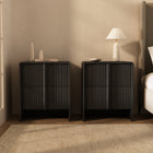 Manhattan Comfort Novara Contemporary 22" Nightstand in Black (2-Drawer)
