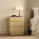Manhattan Comfort Ardea Contemporary 20" Nightstand in Natural Oak (3-Drawer)
