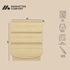Manhattan Comfort Ardea Contemporary 20" Nightstand in Natural Oak (3-Drawer)