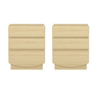 Manhattan Comfort Ardea Contemporary 20" Nightstand in Natural Oak (3-Drawer)