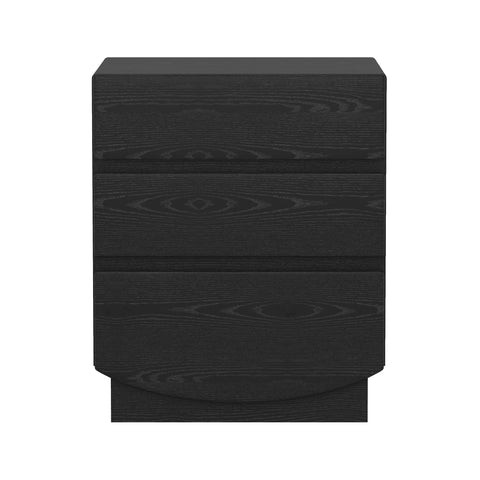 Manhattan Comfort Ardea Contemporary 20" Nightstand in Black (3-Drawer)