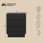 Manhattan Comfort Ardea Contemporary 20" Nightstand in Black (3-Drawer)