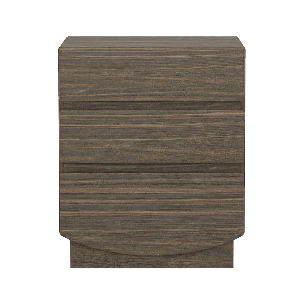 Manhattan Comfort Ardea Contemporary 20" Nightstand in Walnut (3-Drawer)