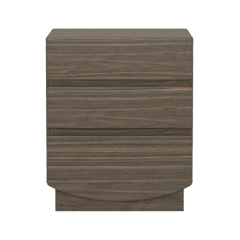 Manhattan Comfort Ardea Contemporary 20" Nightstand in Walnut (3-Drawer)
