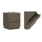 Manhattan Comfort Ardea Contemporary 20" Nightstand in Walnut (3-Drawer)