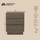 Manhattan Comfort Ardea Contemporary 20" Nightstand in Walnut (3-Drawer)