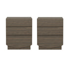 Manhattan Comfort Ardea Contemporary 20" Nightstand in Walnut (3-Drawer)