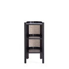 Manhattan Comfort Versailles Industry Chic End Table in Black and Natural