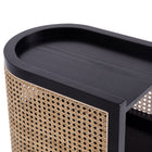 Manhattan Comfort Versailles Industry Chic End Table in Black and Natural